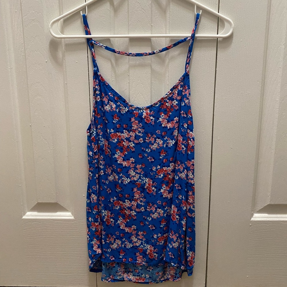 Blue Floral Strappy Top - EXCELLENT CONDITION